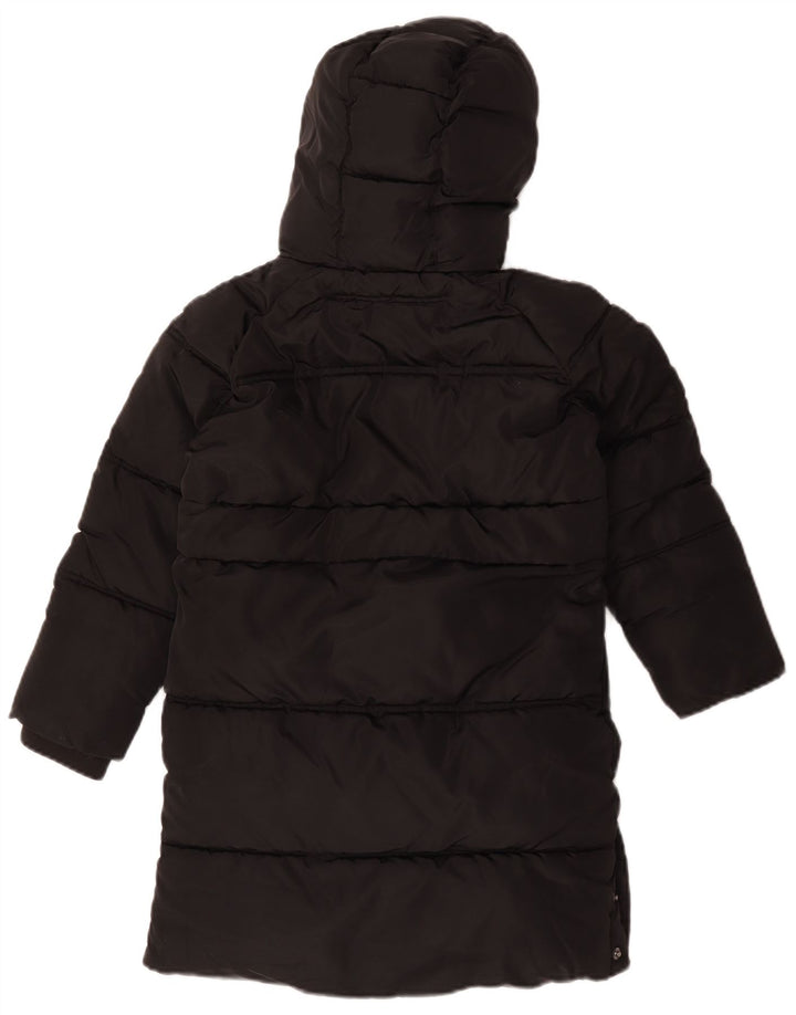Ted Baker Girls Graphic Hooded Padded Coat 7-8 Years Black Polyester