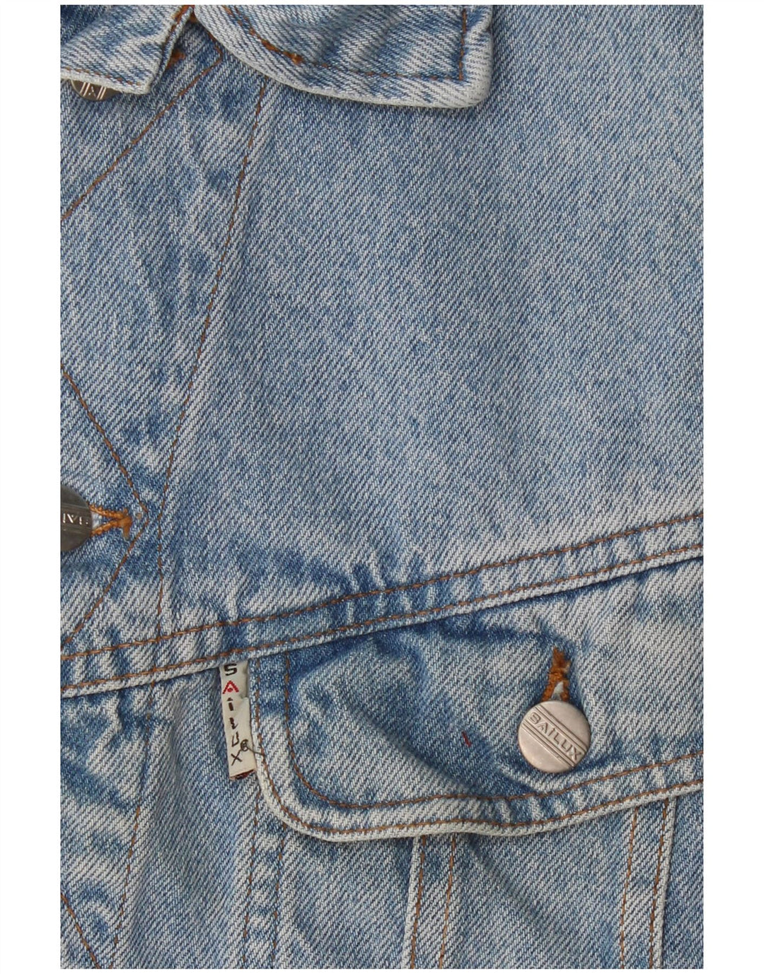 Vintage Mens Denim Gilet UK 36 Small Blue