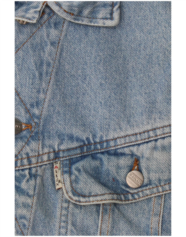 Vintage Mens Denim Gilet UK 36 Small Blue