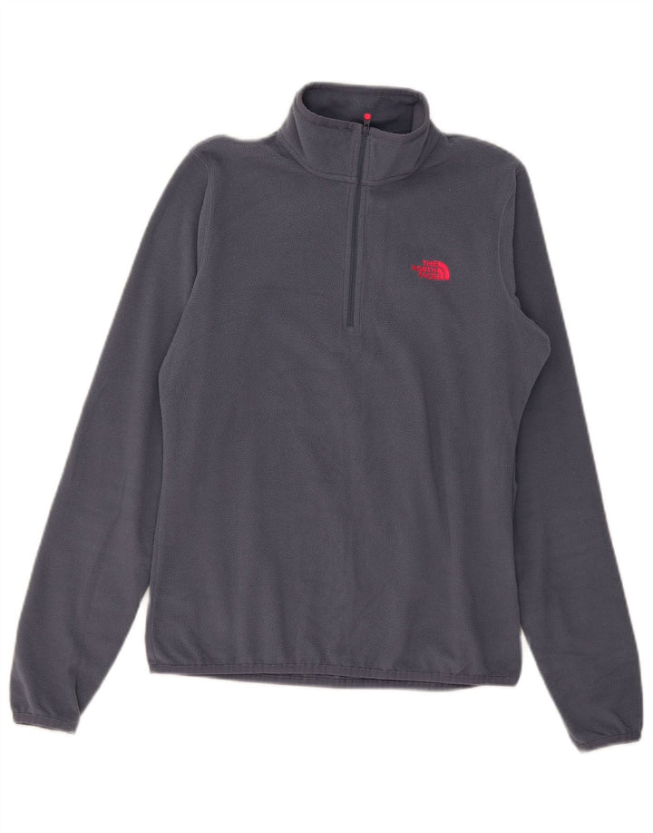 The North Face Womens Zip Neck Fleece Jumper UK 10 Small Grey Polyester