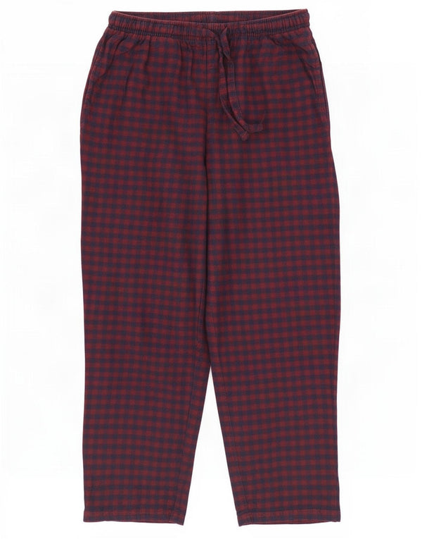 Marks & Spencer Mens Sleepwear Tracksuit Trousers Large Red Gingham Cotton