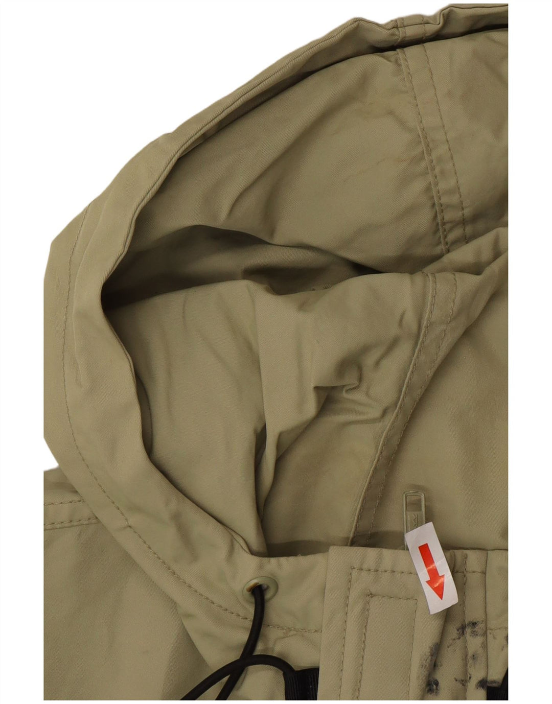 CAT Mens Hooded Anorak Jacket UK 40 Large Khaki Cotton