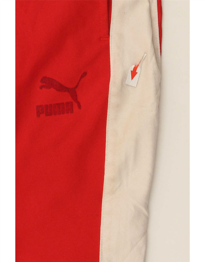 Puma Womens Tracksuit Trousers UK 12 Medium Red Colourblock Polyester
