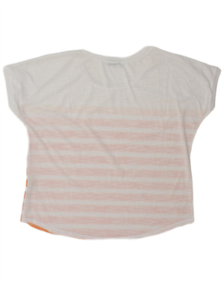 Guess Womens T-Shirt Top UK 14 Medium White Striped