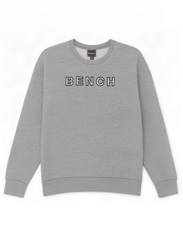 Bench Womens Graphic Sweatshirt Jumper UK 20 2XL Grey Polyester