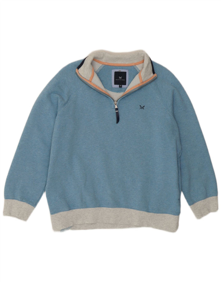Crew Clothing Womens Sweatshirt Jumper UK 12 Medium Blue Colourblock