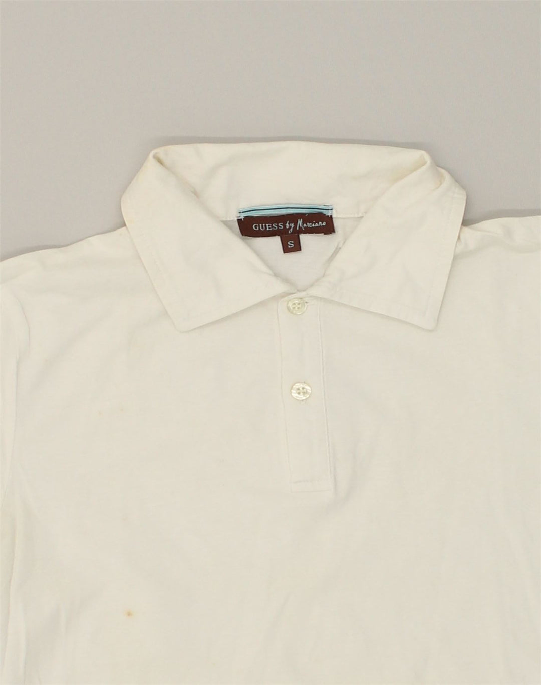 GUESS Mens Polo Shirt Small White Cotton | Vintage Guess | Thrift | Second-Hand Guess | Used Clothing | Messina Hembry 
