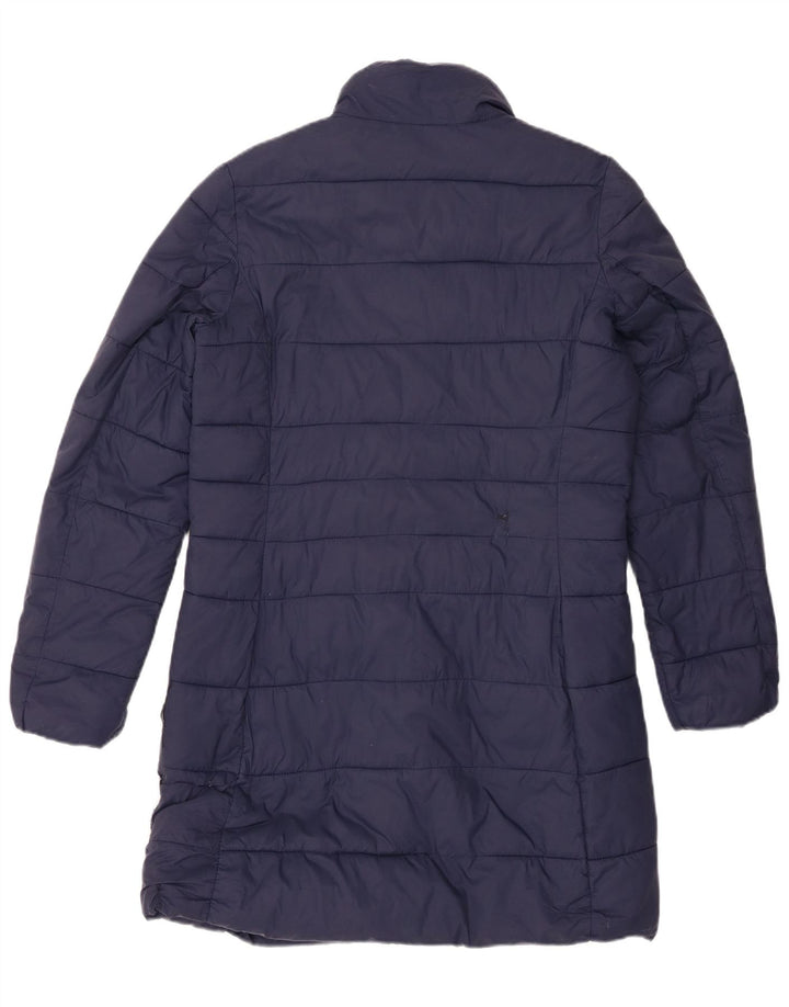 Lacoste Womens Padded Coat Size 38 Medium Navy Blue Polyamide