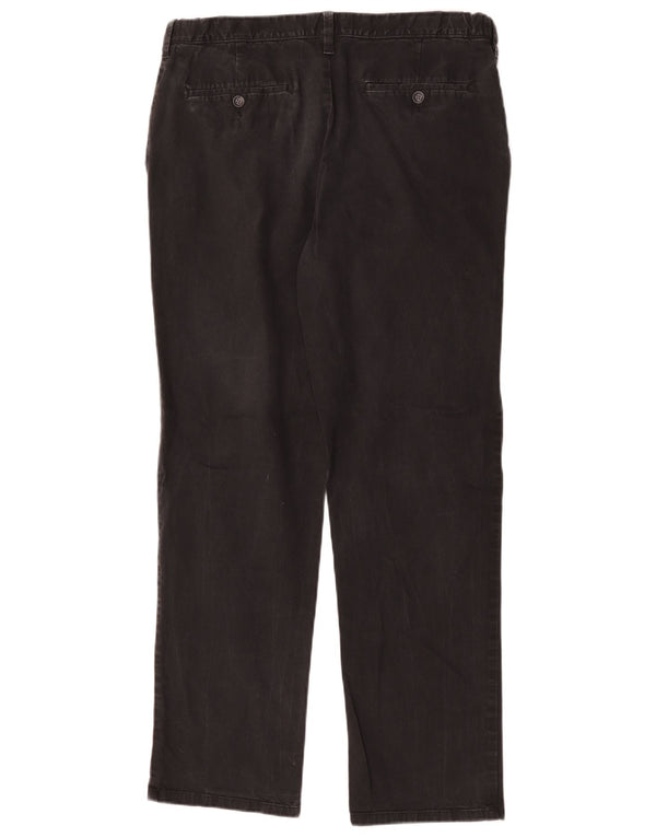 Marks & Spencer Mens Regular Fit Chino Trousers W36 L30 Black Cotton
