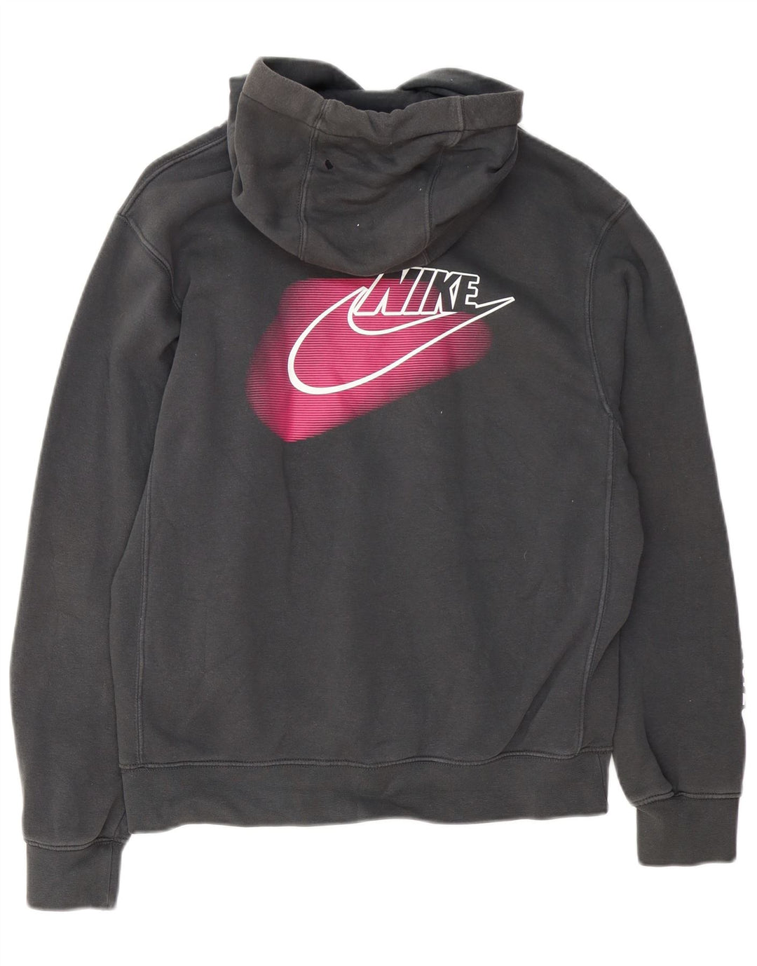 Nike Mens Graphic Hoodie Jumper Small Grey Cotton