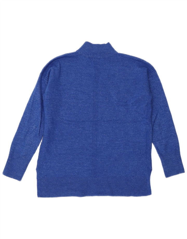 John Lewis Womens Oversized Turtle Neck Jumper Sweater UK 8 Small Blue