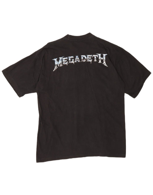 Vintage Mens Megadeth 1994 Graphic T-Shirt Top XL Black Cotton Metal