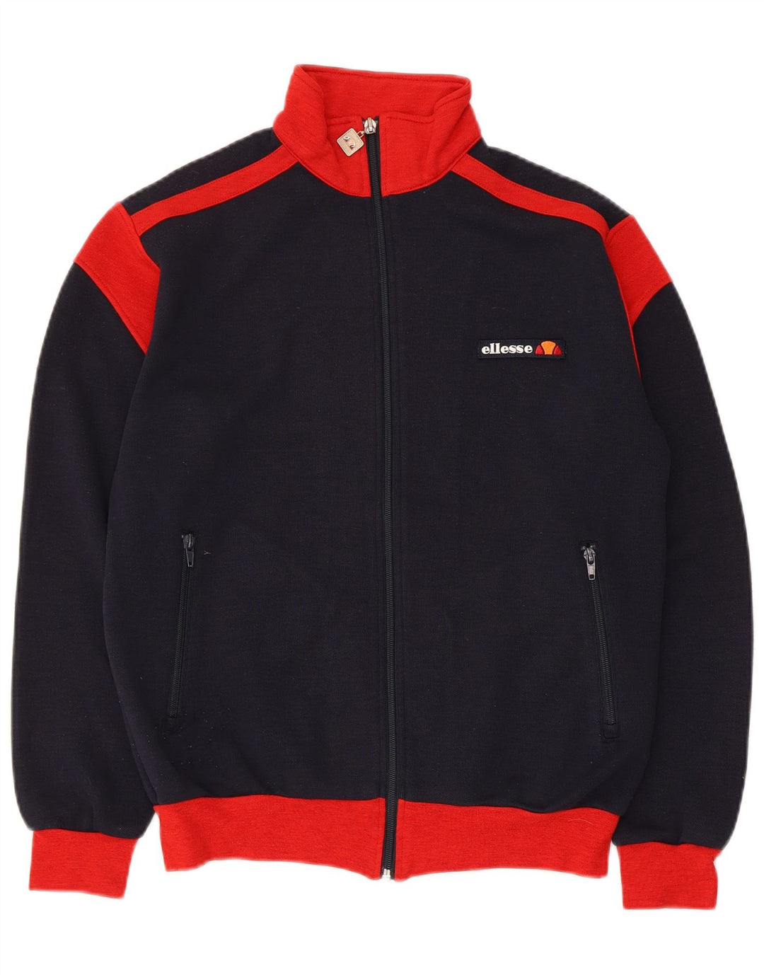 Ellesse Mens Tracksuit Top Jacket UK 34/36 Small Navy Blue Colourblock