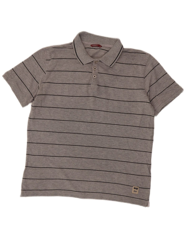 Carrera Mens Polo Shirt Large Grey Striped