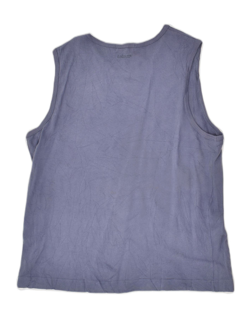 RALPH LAUREN Womens Vest Top UK 18 XL Navy Blue Cotton | Vintage Ralph Lauren | Thrift | Second-Hand Ralph Lauren | Used Clothing | Messina Hembry 