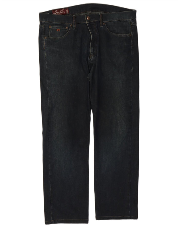 Marlboro Classics Mens Straight Jeans W34 L28 Blue Cotton