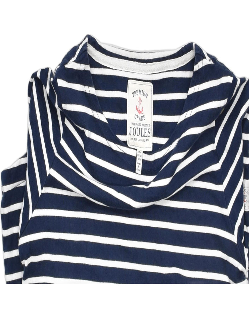 JOULES Womens Premium Top Long Sleeve UK 6 XS Blue Striped Cotton | Vintage | Thrift | Second-Hand | Used Clothing | Messina Hembry 