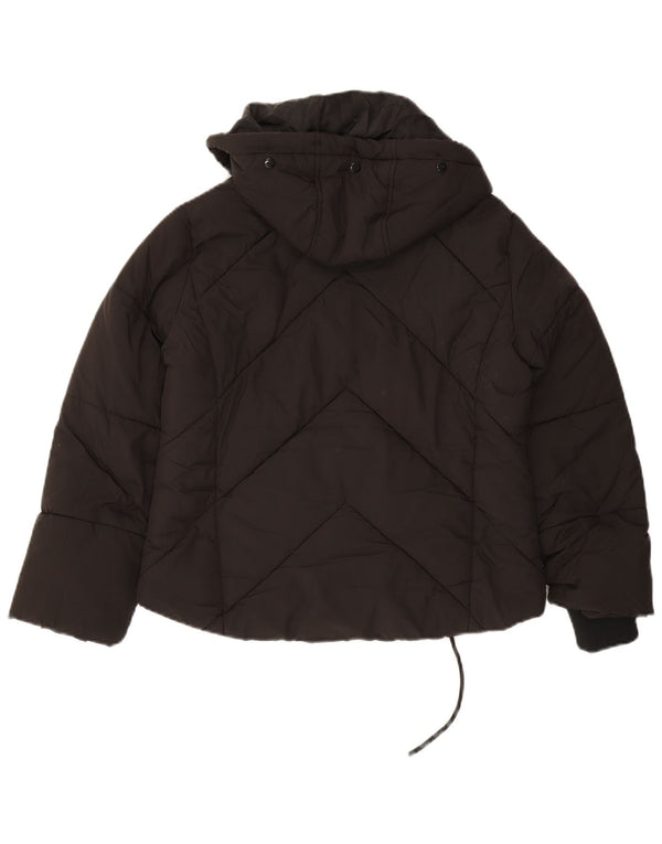 Topshop Womens Petite Hooded Oversized Padded Jacket UK 8 Small Black