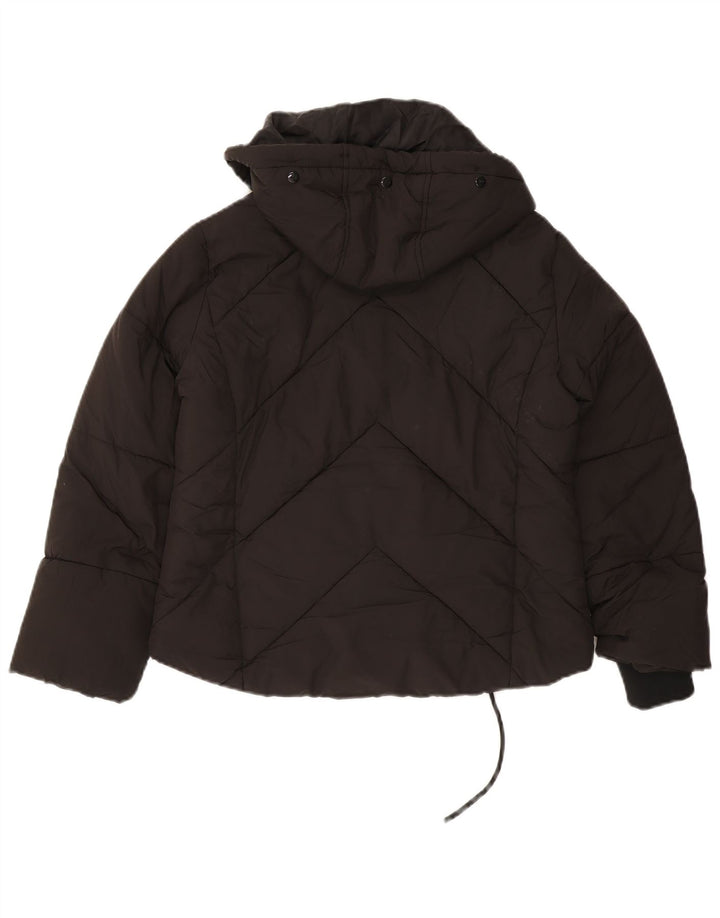 Topshop Womens Petite Hooded Oversized Padded Jacket UK 8 Small Black