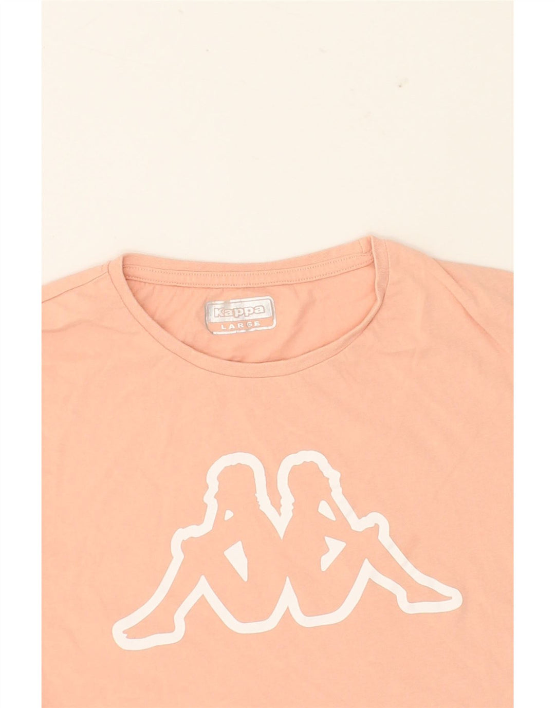 KAPPA Womens Graphic T-Shirt Top UK 14 Large Beige Vintage Kappa and Second-Hand Kappa from Messina Hembry 
