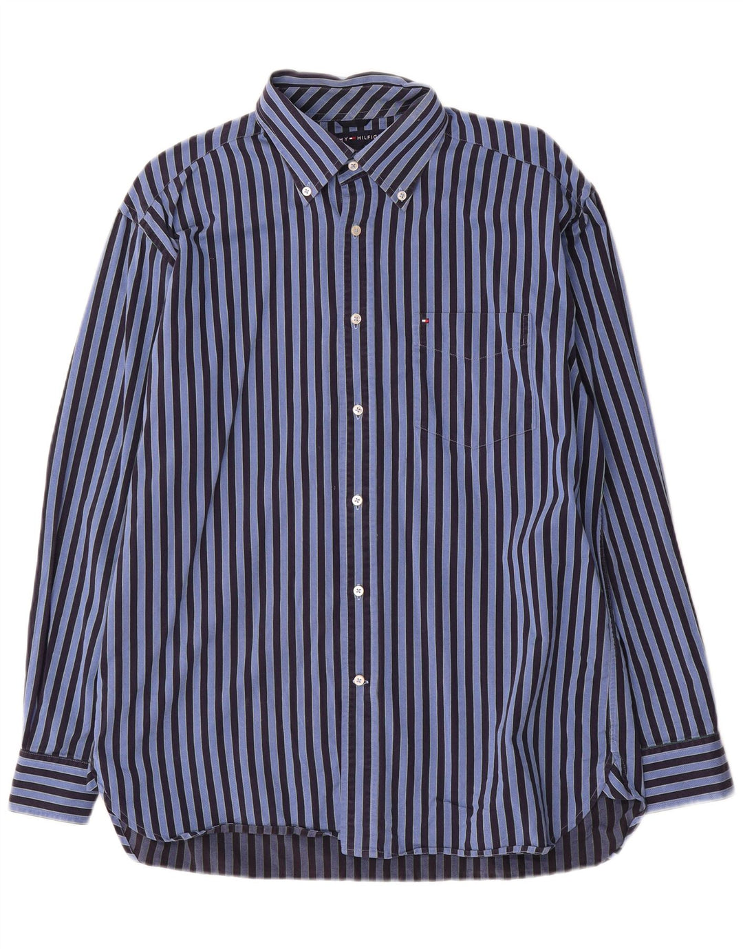 Tommy Hilfiger Mens Shirt Medium Blue Striped
