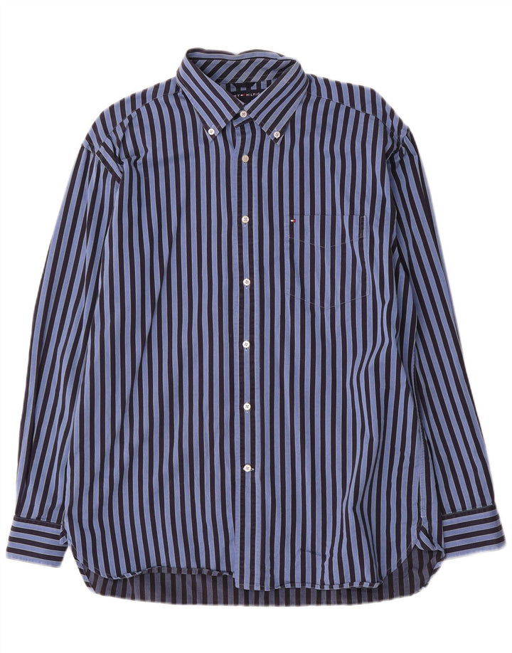 Tommy Hilfiger Mens Shirt Medium Blue Striped