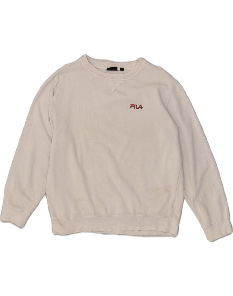 FILA Mens Sweatshirt Jumper XL White | Vintage Fila | Thrift | Second-Hand Fila | Used Clothing | Messina Hembry 