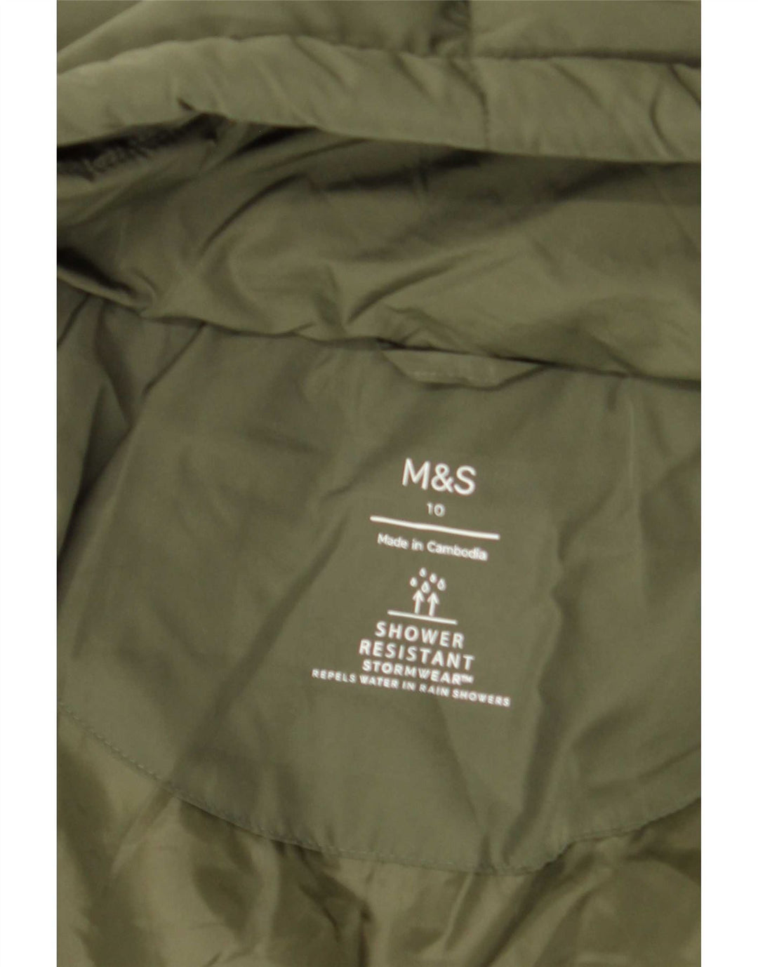 Marks & Spencer Womens Hooded Oversized Padded Jacket UK 10 Small Green