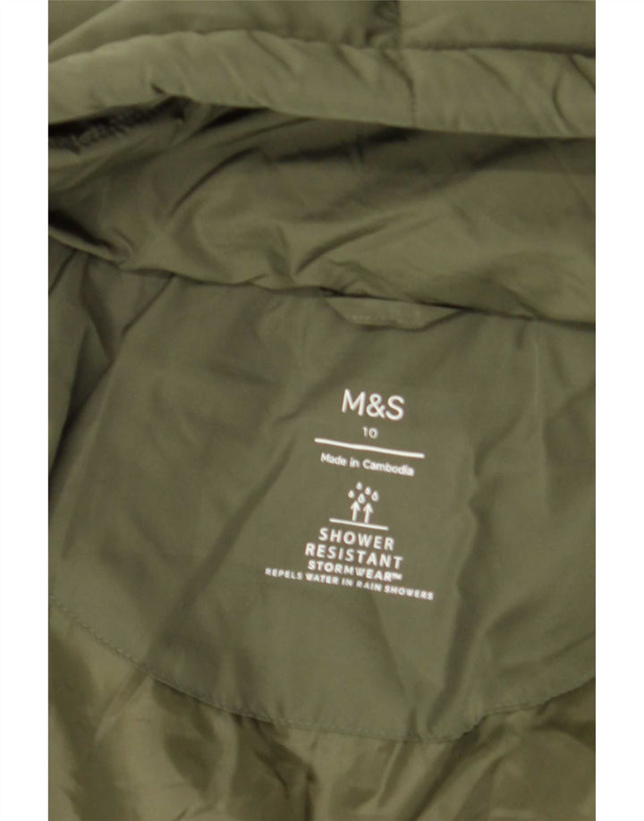 Marks & Spencer Womens Hooded Oversized Padded Jacket UK 10 Small Green