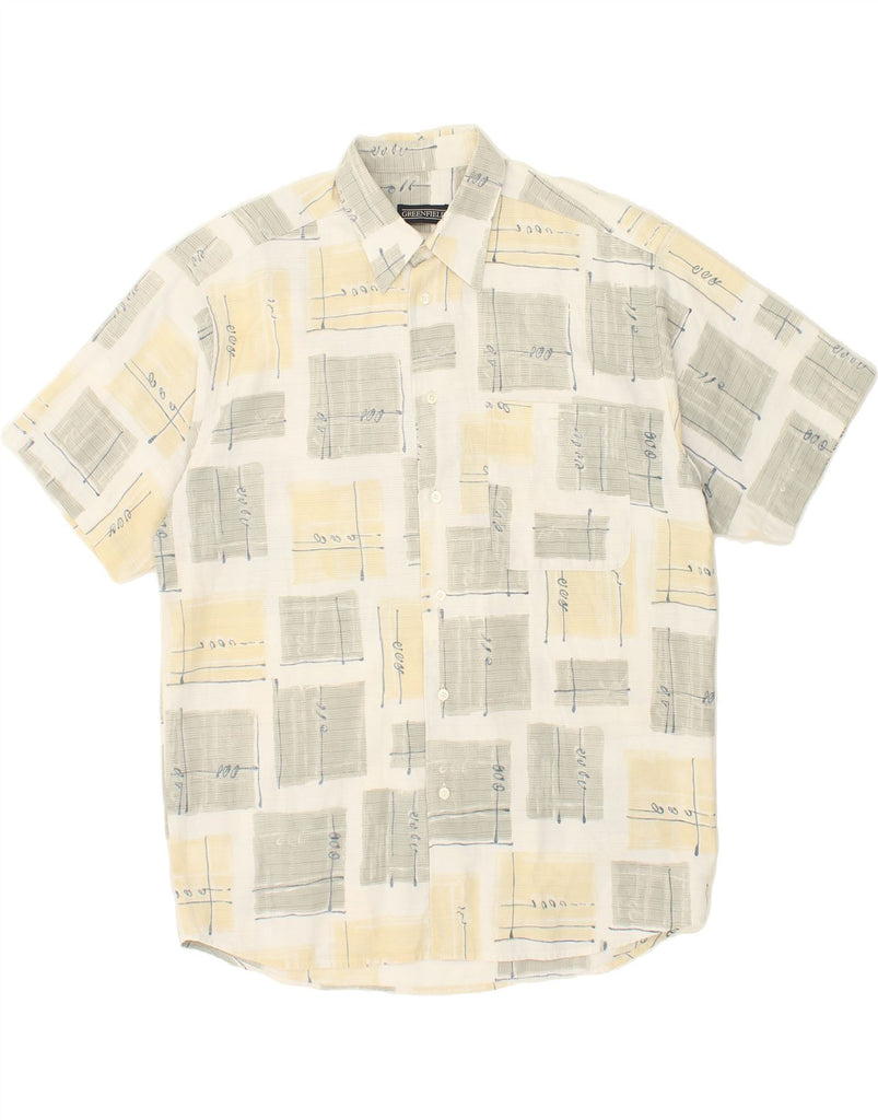 VINTAGE Mens Short Sleeve Shirt XL Beige Colourblock Vintage Vintage and Second-Hand Vintage from Messina Hembry 