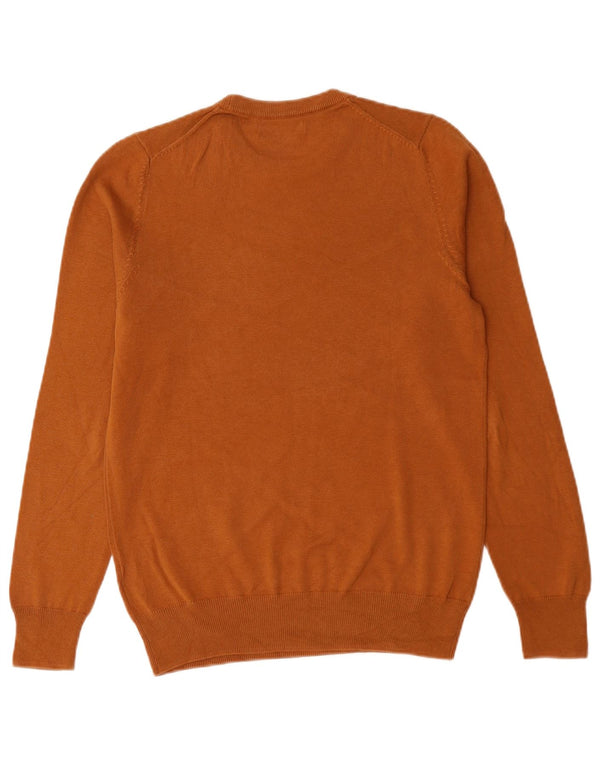 Marks & Spencer Mens Crew Neck Jumper Sweater Small Brown Cotton