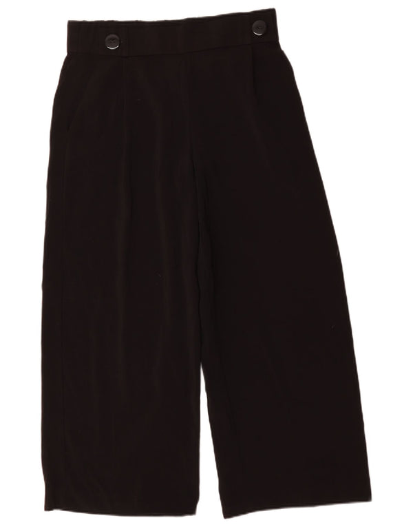 Zara Womens Trafaluc Wide Leg Pegged Cropped Trousers Medium W28 L26 Black