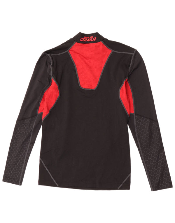 Nike Mens Dri Fit Graphic Top Long Sleeve Medium Black Colourblock