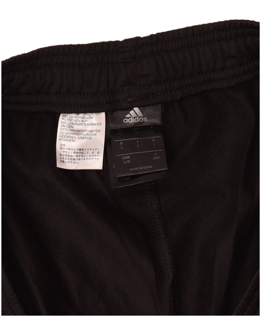 ADIDAS Mens Tracksuit Trousers Large  Black Colourblock Polyester