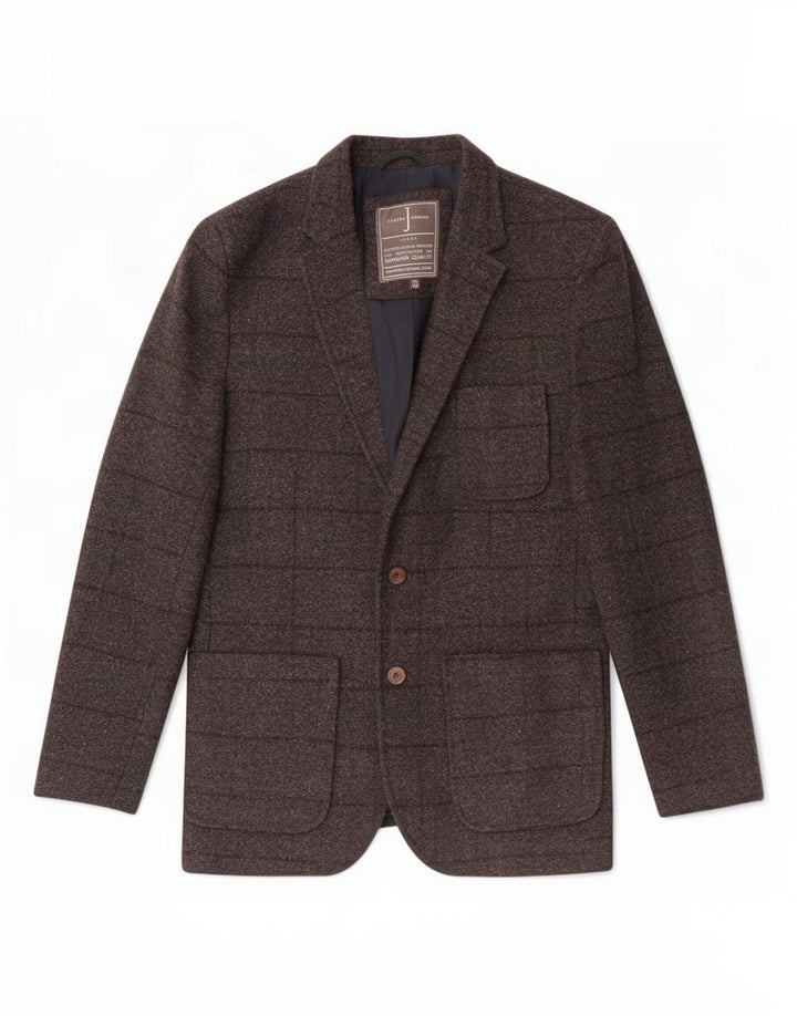 Jasper Conran Mens 2 Button Blazer Jacket UK 40 Large Grey Check Wool