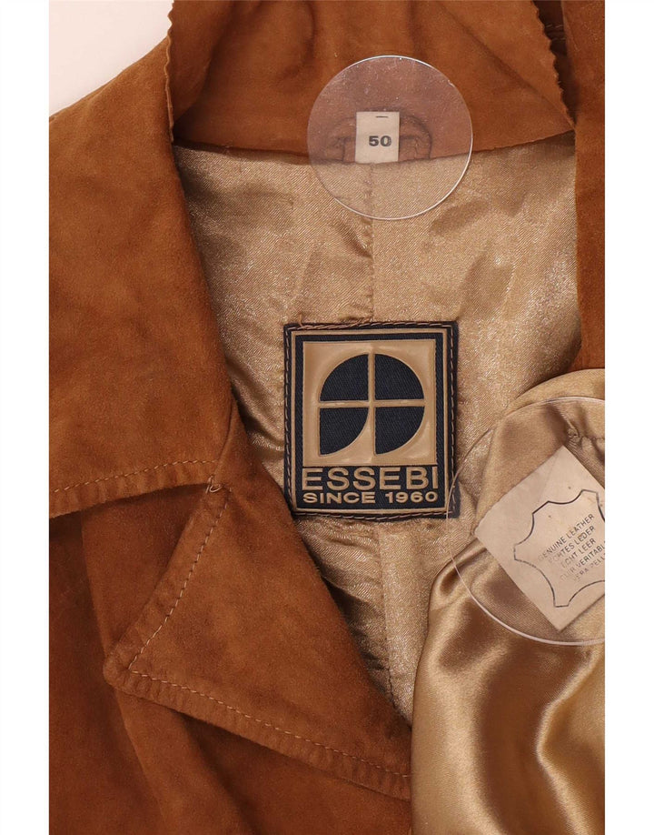 Essebi Mens Suede Jacket IT 50 Large Brown Leather