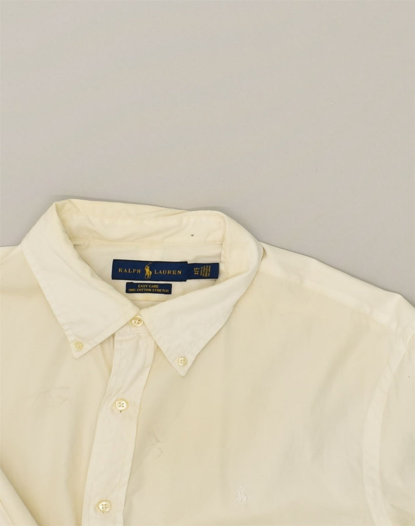 RALPH LAUREN Mens Easy Care Shirt Size 44 17 1/2  XL White Cotton | Vintage Ralph Lauren | Thrift | Second-Hand Ralph Lauren | Used Clothing | Messina Hembry 