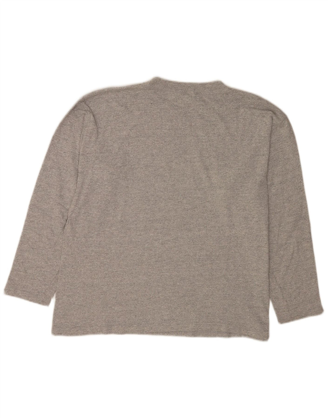 Champion Mens Graphic Top Long Sleeve Large Grey Flecked Cotton
