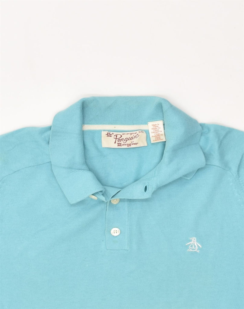 PENGUIN Mens Polo Shirt Small Blue Cotton | Vintage Penguin | Thrift | Second-Hand Penguin | Used Clothing | Messina Hembry 