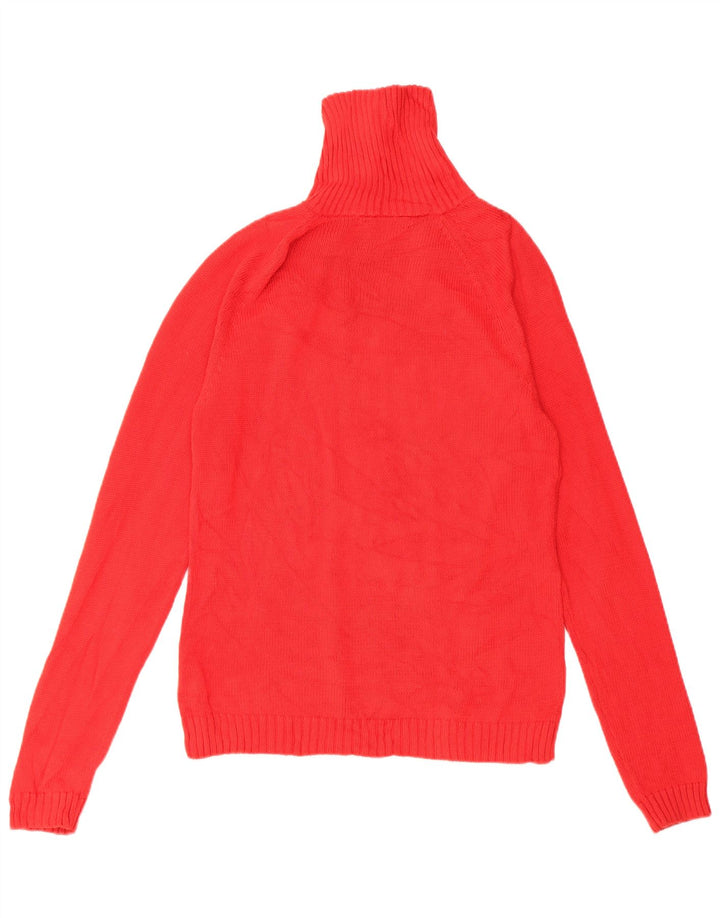 RALPH LAUREN Womens Button Neck Jumper Sweater UK 10 Small Red Cotton