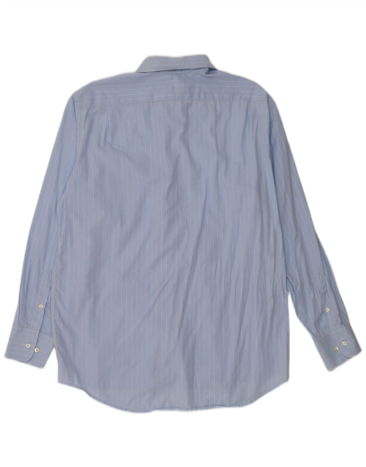 Lacoste Mens Shirt Size 42 Large Blue Pinstripe Cotton