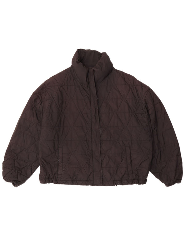 Scotch & Soda Womens Oversized Quilted Jacket UK 10 Small Black Polyester