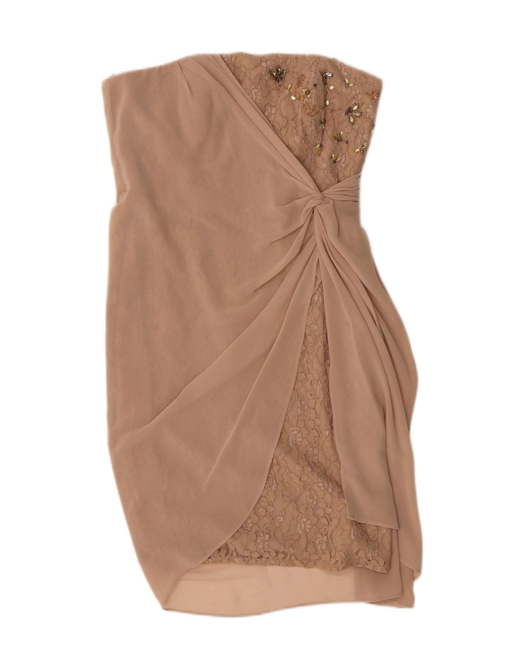 COAST Womens Lace Strapless Dress UK 12 Medium Beige Floral