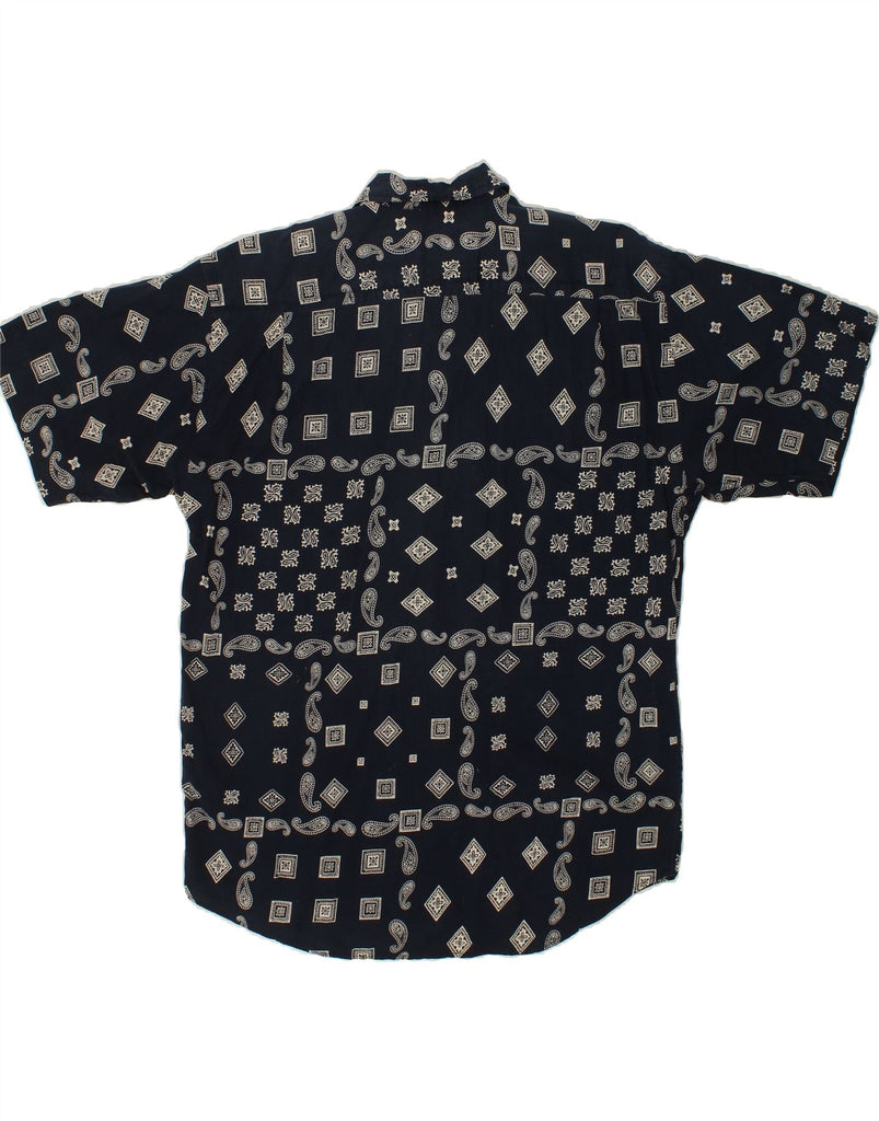 MEXX Mens Abstract Pattern Short Sleeve Shirt Large Navy Blue Vintage Mexx and Second-Hand Mexx from Messina Hembry 