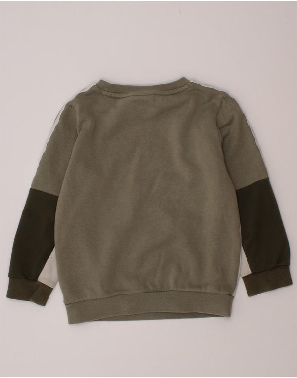 Adidas Boys Sweatshirt Jumper 2-3 Years Grey Colourblock