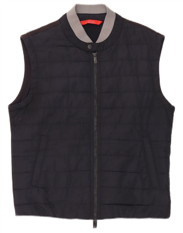Zara Mens Padded Gilet UK 42 XL Navy Blue