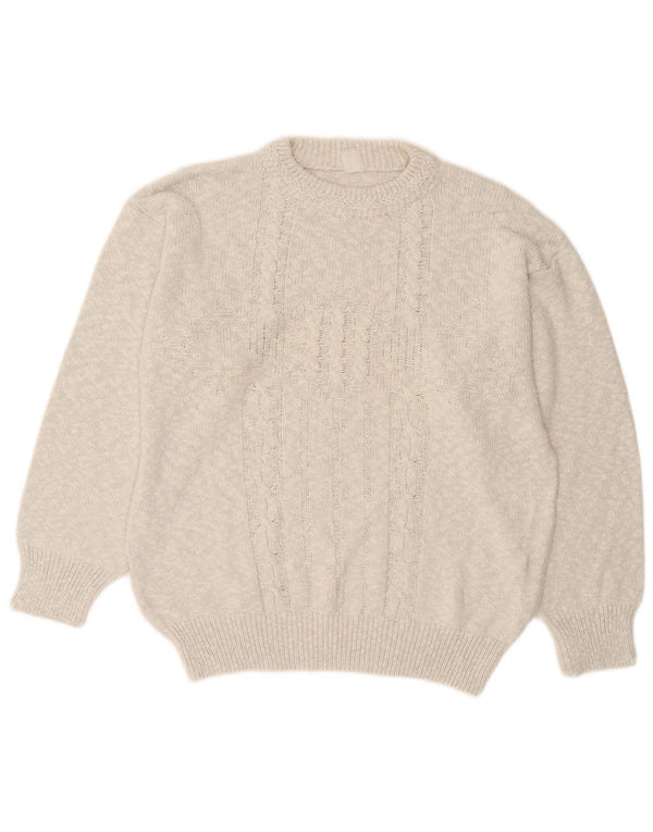 Vintage Womens Crew Neck Jumper Sweater UK 18 XL Grey