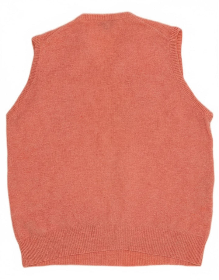 Gant Mens Vest Tank Top Large Pink Wool