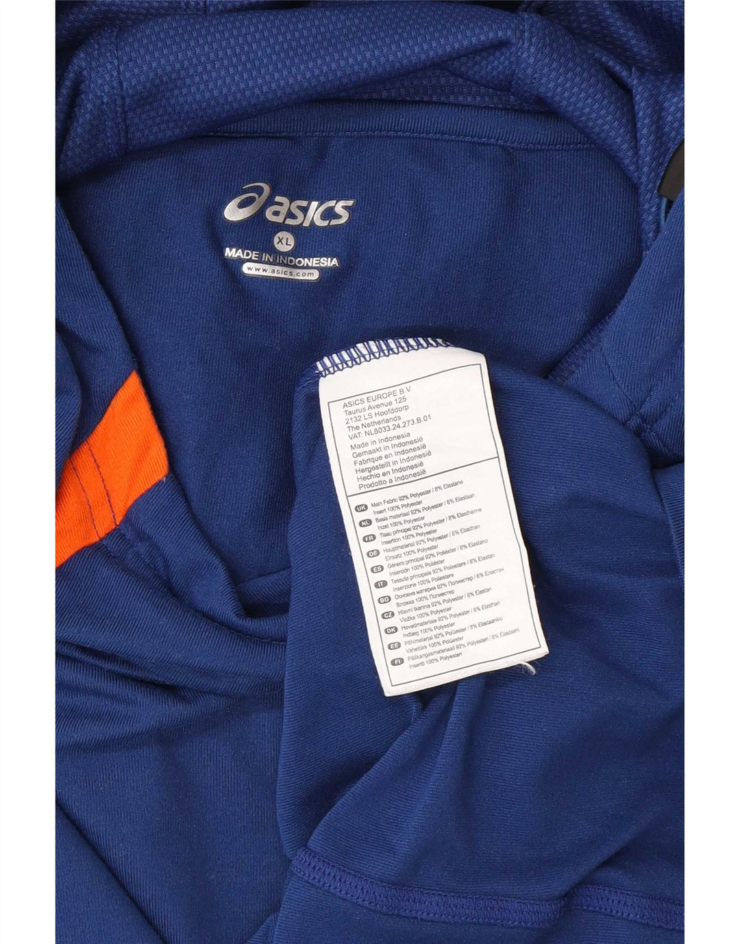 Asics Mens Hooded Top Long Sleeve XL Blue Polyester