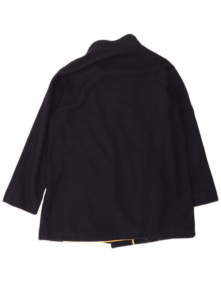 MARINA YACHTING Mens Double Breasted Coat IT 56 3XL Navy Blue Wool